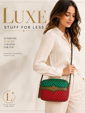 Authentic Gucci Trapuntata Metallic Matelassé Crossbody Bag w/ Certificate